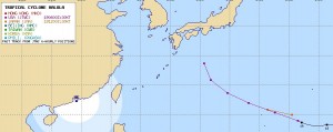 アジアの台風12号の進路予想