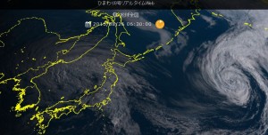 ひまわり8号の台風15号の画像